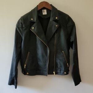 Women's Black Denim Moto Jacket - H&M